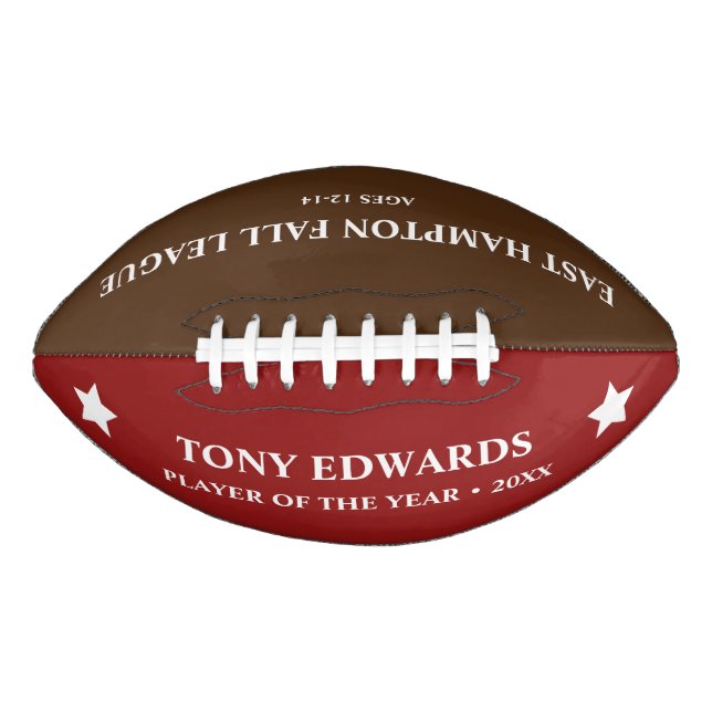 Balón De Fútbol Americano Trofeo de la Liga Juvenil de Fútbol (Anverso)