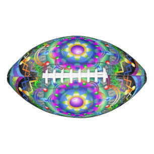 Balón De Fútbol Americano Universo Mandala Colores Psicodélicos
