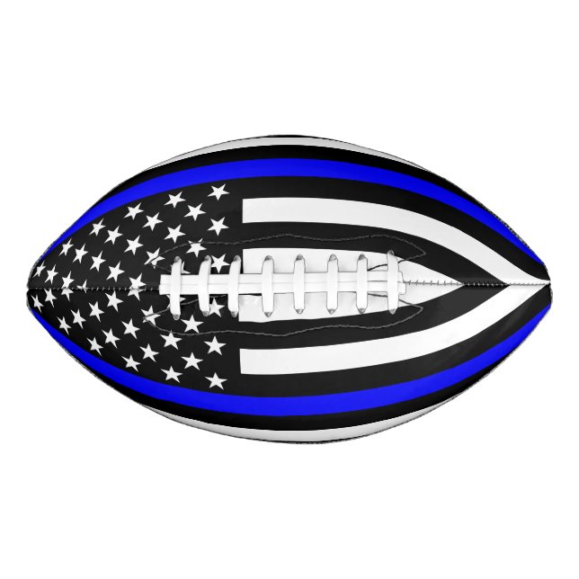 Balón De Fútbol Americano USA Flag Thin Blue Line Symbolic Memorial on a (Anverso)