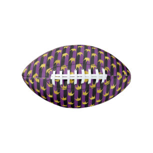 Balón De Fútbol Americano Vertical Stripes Mardi Gras Party Golden Crown