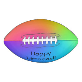 Balón De Fútbol Americano Vivid Rainbow Ombre Birday Party
