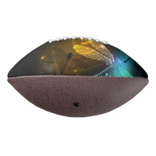 Balón De Fútbol Americano Vuelo de libélula luminosa verde