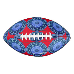 Balón De Fútbol Americano Zodiac Sun Rótulo Astrología Calendario Thunder_Co