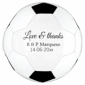 Balón De Fútbol Amor y gracias añadir nombre de pareja boda añadir
