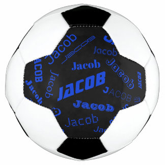 Balón De Fútbol Añadir cualquier nombre o palabra | Azul y negro