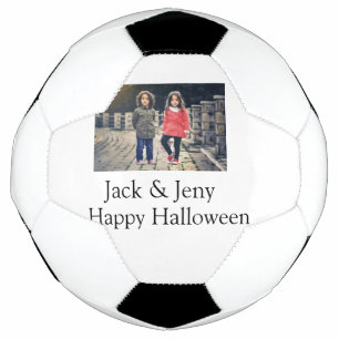 Balón De Fútbol añadir nombre de texto de foto niños de Halloween