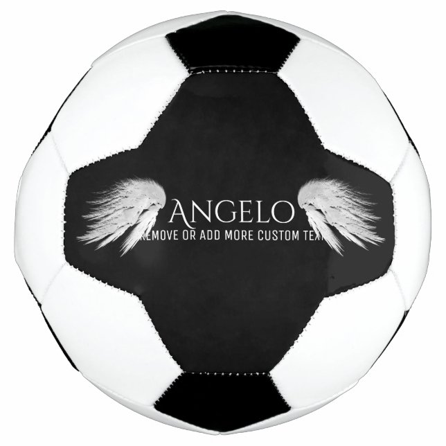 Balón De Fútbol ANGEL WINGS Black Custom Name (Anverso)