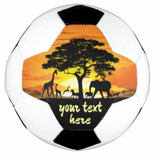 Balón De Fútbol Animales salvajes al atardecer en la sabana africa