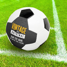 Balón De Fútbol Año de nacimiento original de cuero negro