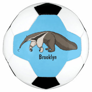 Balón De Fútbol Anteater feliz personalizado ilustracion