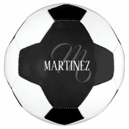 Balón De Fútbol Apellido personalizado elegante negro | Nombre