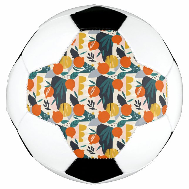 Balón De Fútbol Apricot y hojas de moda moderno en Moda preppy (Anverso)