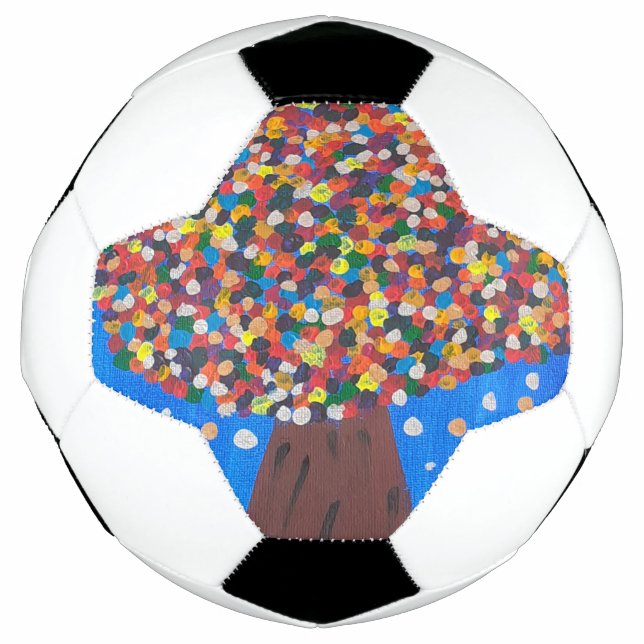 Balón De Fútbol Árbol colorido abstracto (Anverso)
