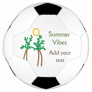 Balón De Fútbol árbol de coco marrón verde vibraciones de verano a