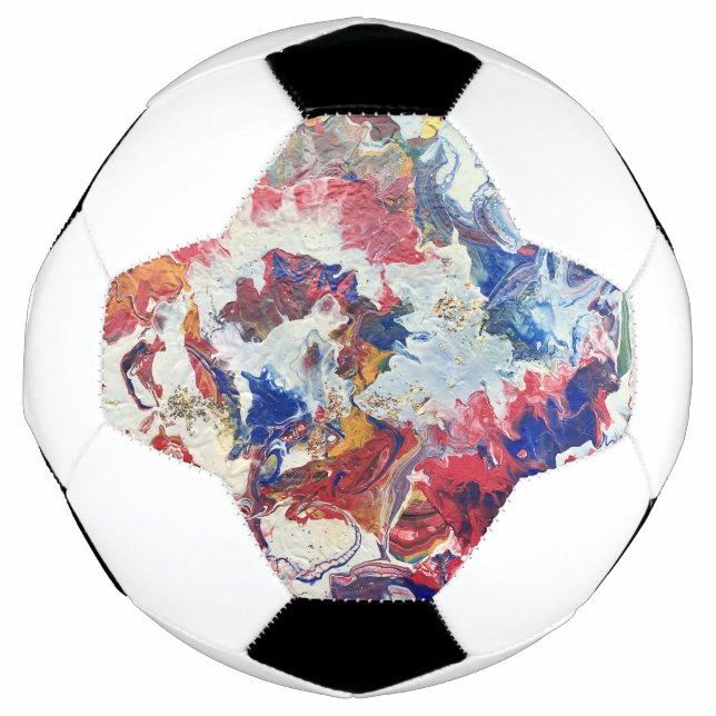 Balón De Fútbol Árbol floreciente abstracto rojo blanco azul amari (Anverso)
