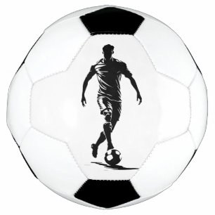 Balón De Fútbol Arte de silueta de jugador de fútbol minimalista P