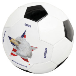 Balón De Fútbol Asombroso águila calva, la bandera estadounidense,