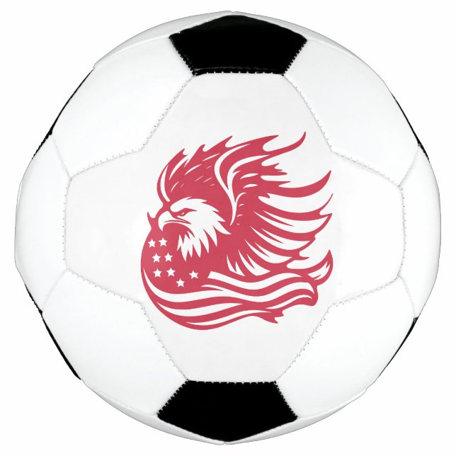 Balón De Fútbol Asombroso arte digital de águilas patrióticas (Anverso)