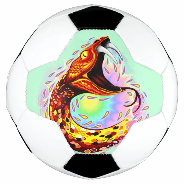 Balón De Fútbol Ataque de serpientes Psicodelic Surreal Art (Anverso)