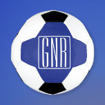 Balón De Fútbol Audaz Monograma Moderno 3 Iniciales | Blanco Sobre<br><div class="desc">Clásico,  audaz y moderno.</div>