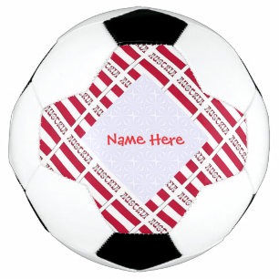 Balón De Fútbol Austria Bandera Austriaca Tiled Rojo Personalizado