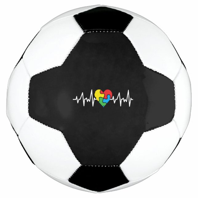 Balón De Fútbol Autism Heart Beat Autism Awareness Day (Anverso)