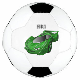 Balón De Fútbol Autobús deportivo verde con ilustracion aéreo