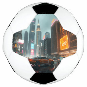 Balón De Fútbol Autos de la ciudad de Cyberpunk Skyscrapper