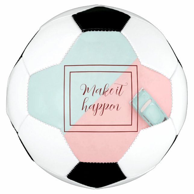 Balón De Fútbol Azul Rosa Haz que Sucedan (Anverso)