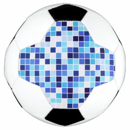 Balón De Fútbol Baldosas de piscina, mosaicos azules, patrón geomé