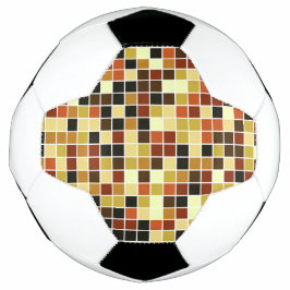 Balón De Fútbol Baldosas de piscina, mosaicos marrones, patrón geo