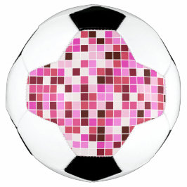 Balón De Fútbol Baldosas de piscina, mosaicos rosados, patrón geom