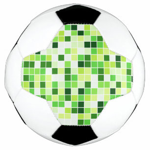 Balón De Fútbol Baldosas de piscina, mosaicos verdes, patrón geomé