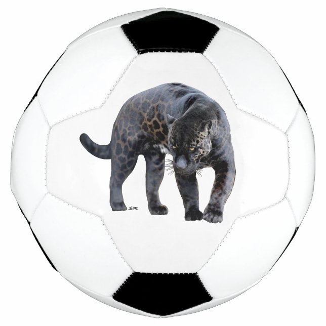 Balón De Fútbol Baloncesto de fútbol blanco Jaguar Diablo (Anverso)