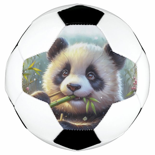 Balón De Fútbol Bambú de oso panda adorable (Anverso)