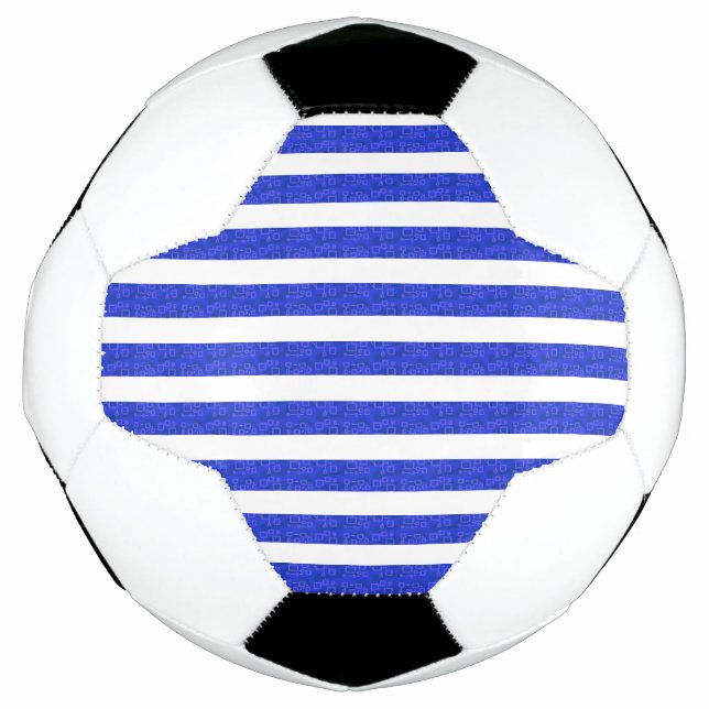 Balón De Fútbol Bandas geométricas azules de moda (Anverso)