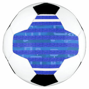 Balón De Fútbol Bandas geométricas azules de Moda Guay