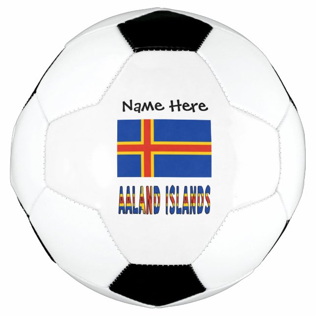 Balón De Fútbol Bandera Ålander de las Islas Ashland personalizada (Anverso)