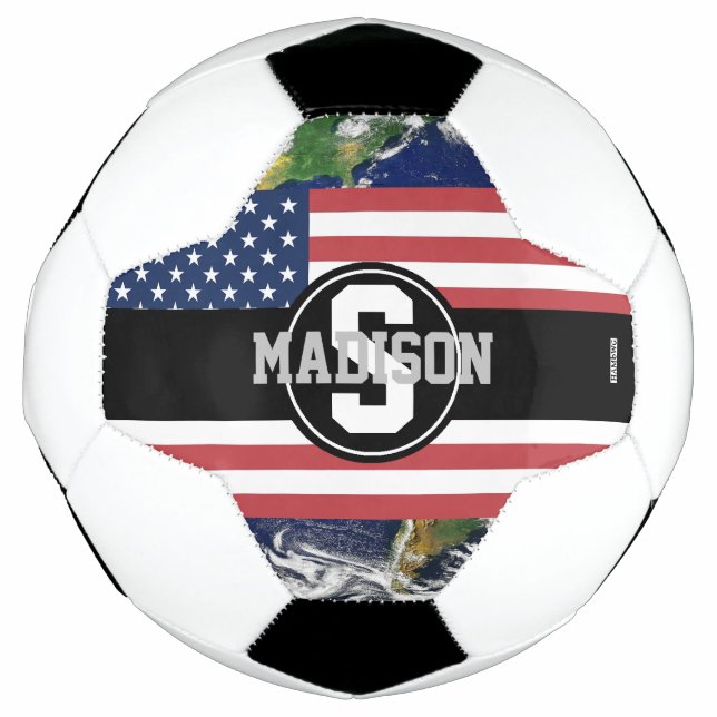 Balón de fútbol Bandera Americana Tierra Monograma (Anverso)