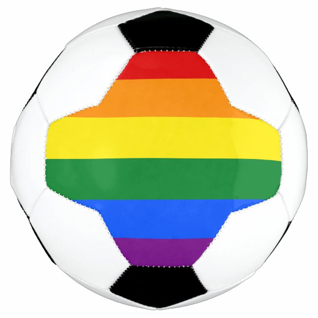 Balón De Fútbol Bandera arcoiris LGBT (Anverso)