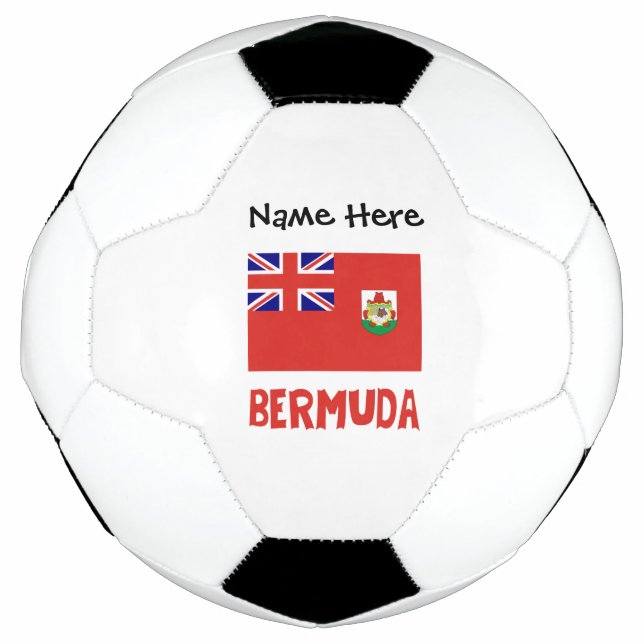 Balón De Fútbol Bandera bermudeña personalizada (Anverso)