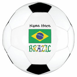 Balón De Fútbol Bandera brasileña con tu nombre Soccer Ba