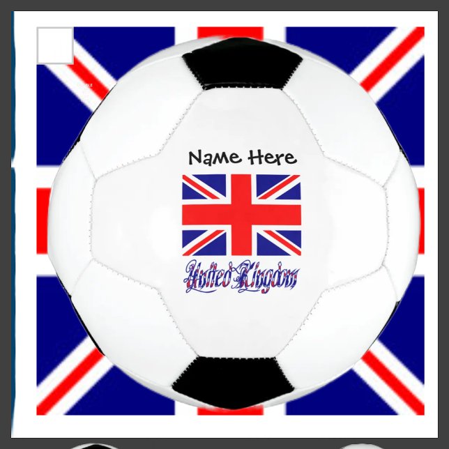 Balón De Fútbol Bandera británica y británica con su nombre Soc (Subido por el creador)