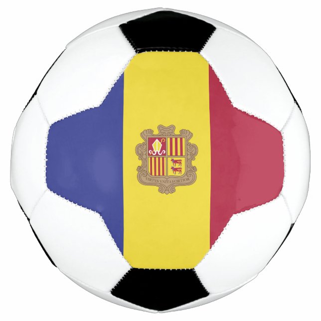 Balón De Fútbol Bandera de Andorra (Anverso)