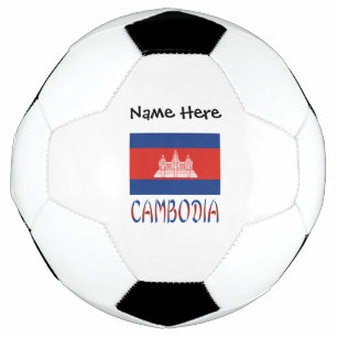 Balón De Fútbol Bandera de Camboya y Camboya con tu nombre fútbol