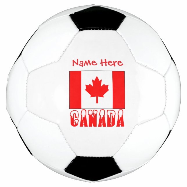 Balón De Fútbol Bandera de Canadá Personalizada (Anverso)