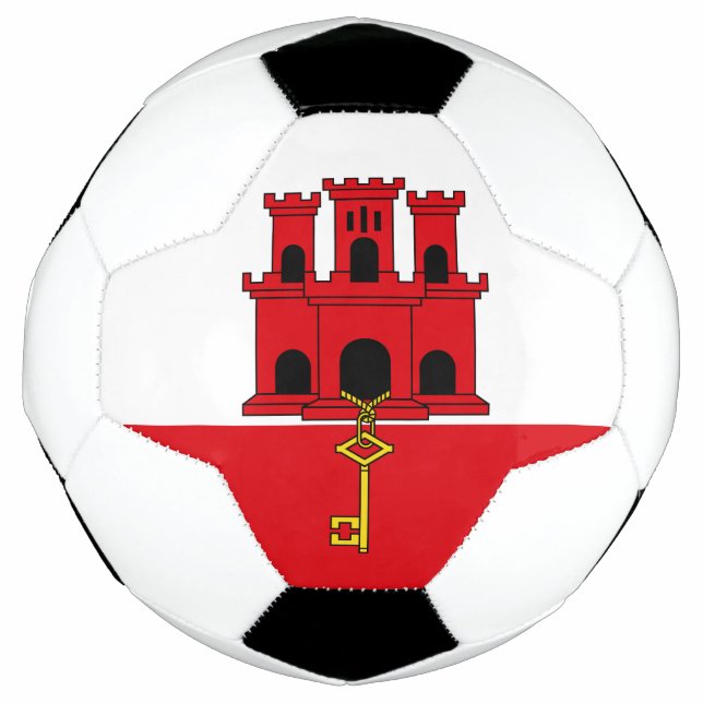 Balón De Fútbol Bandera de Gibraltar (Anverso)
