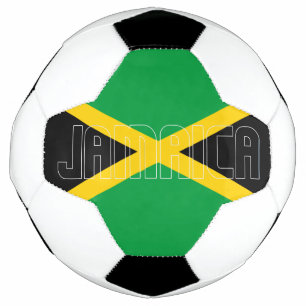 Balón De Fútbol Bandera de Jamaica: Patriótico del Amarillo Verde