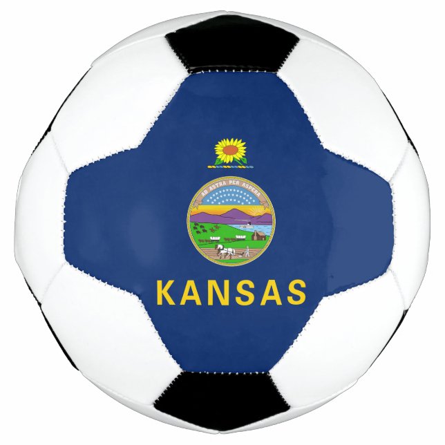 Balón De Fútbol Bandera de Kansas (Anverso)