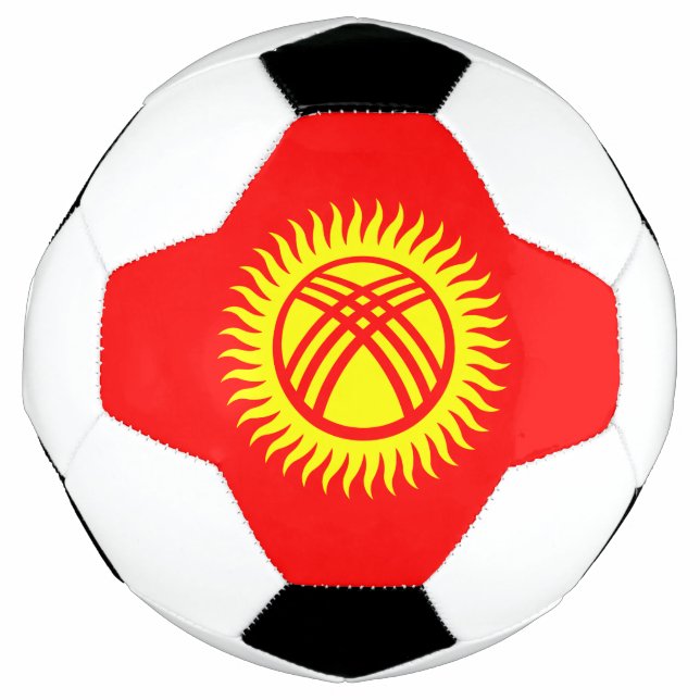 Balón De Fútbol Bandera de Kirguistán (Anverso)